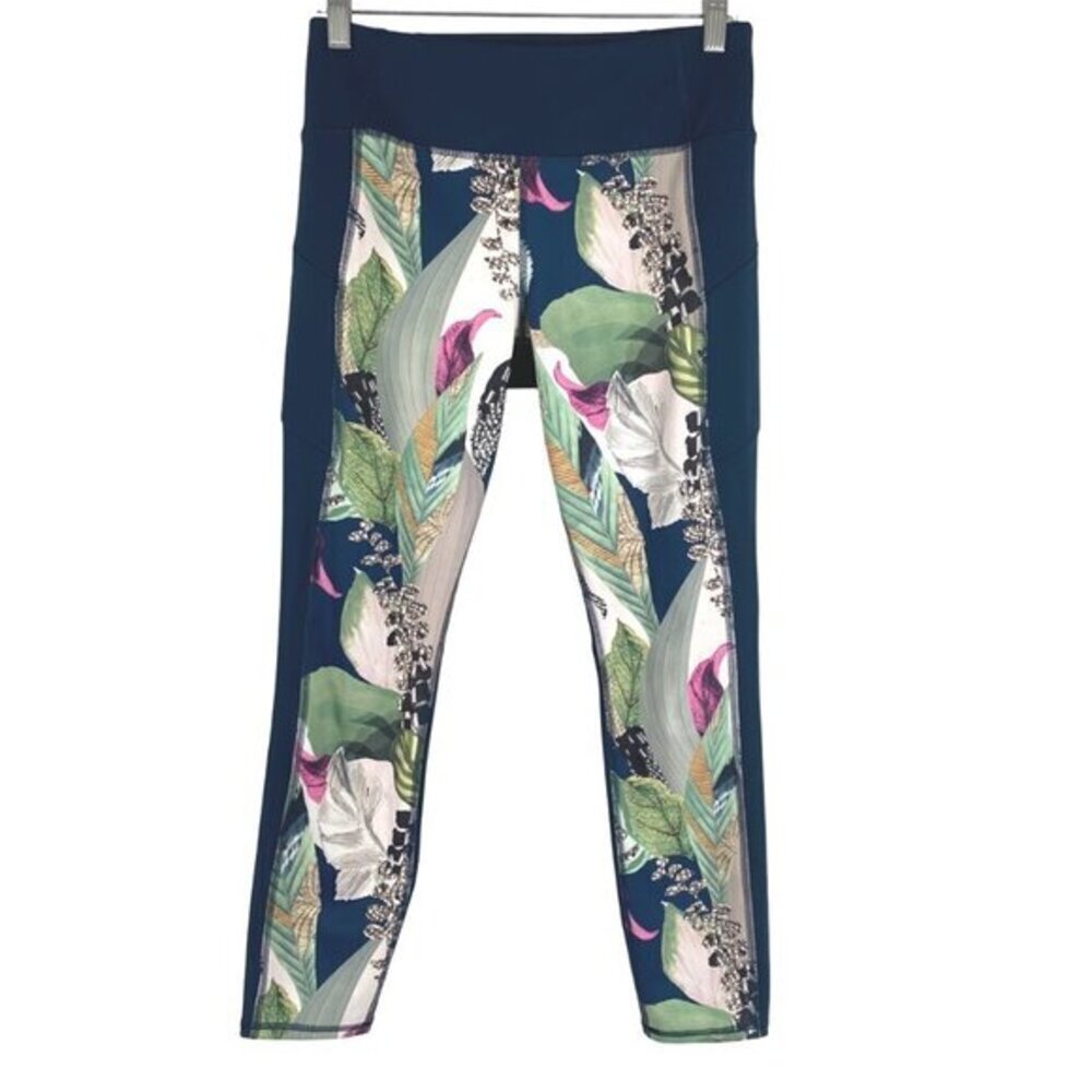 Athleta Oasis Contender 7/8 Tight Leggings Small Printed‎ Workout PT-2018